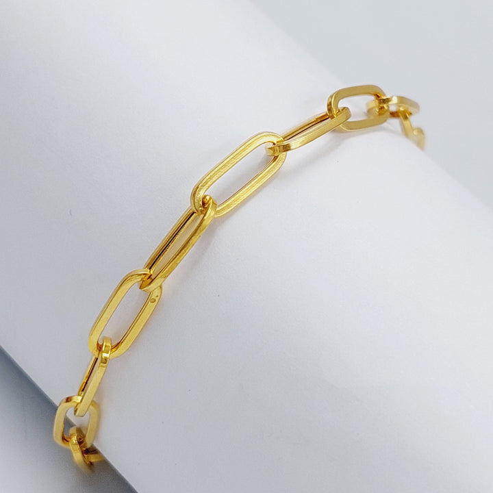 21K Gold Paperclip Bracelet by Saeed Jewelry - Image 1