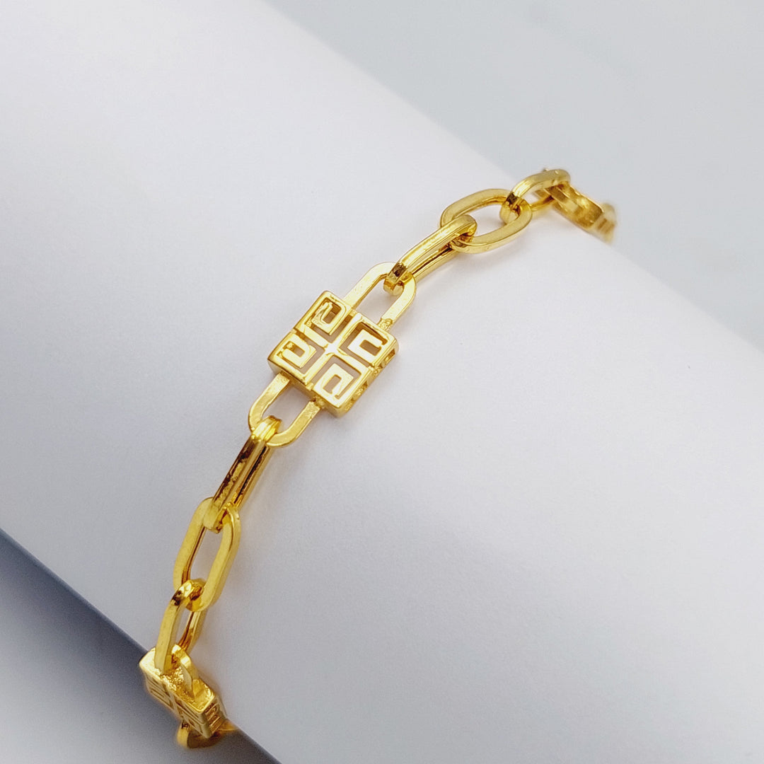 21K Gold Paperclip Bracelet by Saeed Jewelry - Image 6