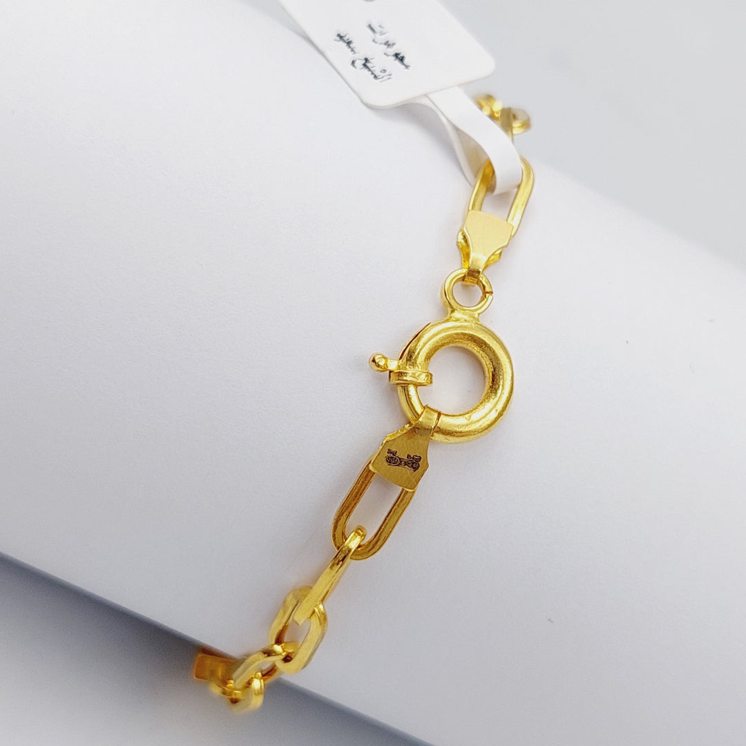 21K Gold Paperclip Bracelet by Saeed Jewelry - Image 7