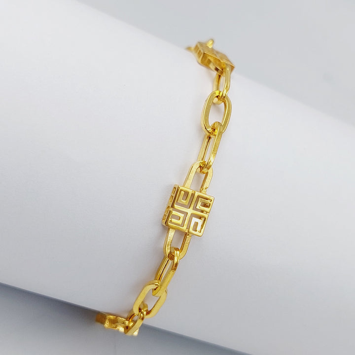 21K Gold Paperclip Bracelet by Saeed Jewelry - Image 5