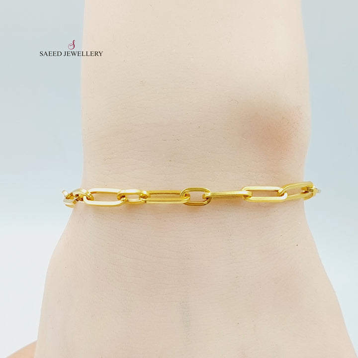 21K Gold Paperclip Bracelet by Saeed Jewelry - Image 4