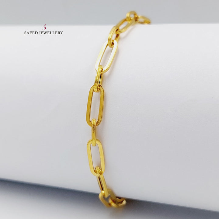 21K Gold Paperclip Bracelet by Saeed Jewelry - Image 6