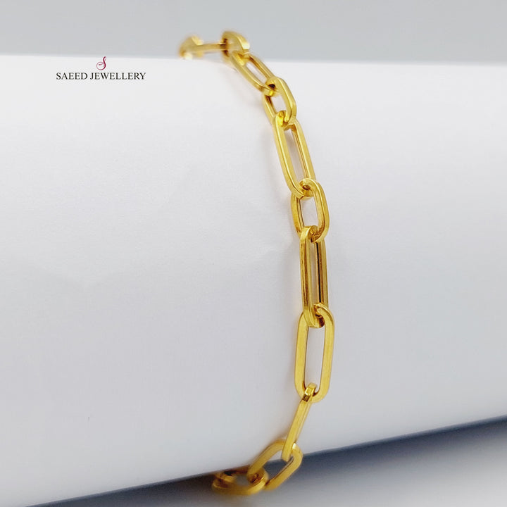 21K Gold Paperclip Bracelet by Saeed Jewelry - Image 7