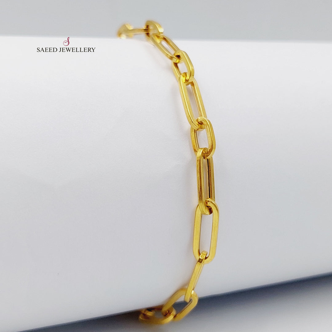 21K Gold Paperclip Bracelet by Saeed Jewelry - Image 1