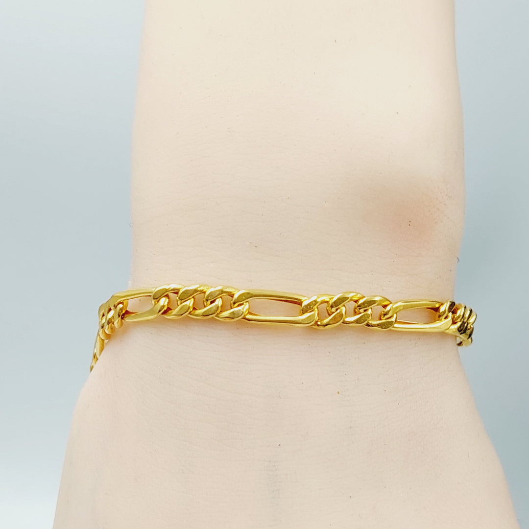 21K Gold Paperclip Bracelet by Saeed Jewelry - Image 2