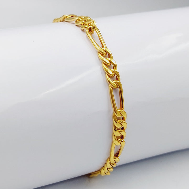 21K Gold Paperclip Bracelet by Saeed Jewelry - Image 11