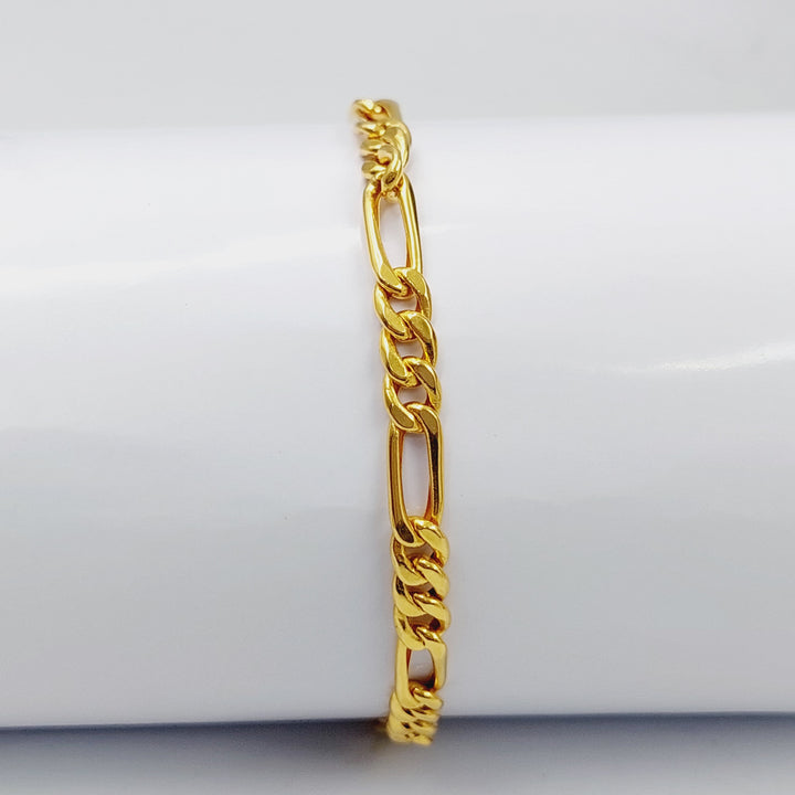 21K Gold Paperclip Bracelet by Saeed Jewelry - Image 12