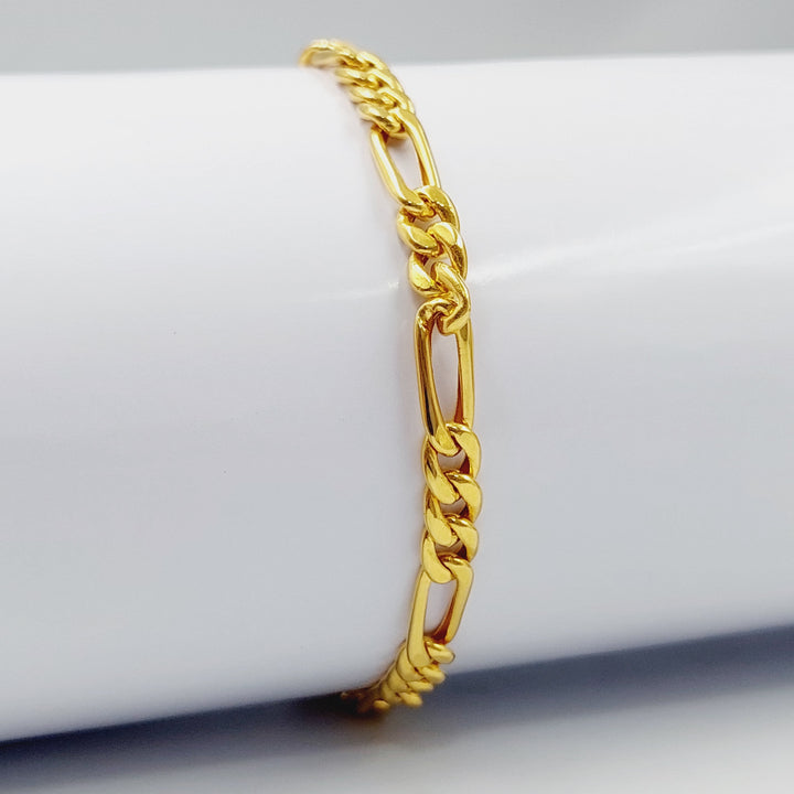 21K Gold Paperclip Bracelet by Saeed Jewelry - Image 9