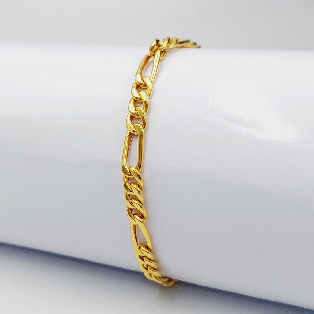 21K Gold Paperclip Bracelet by Saeed Jewelry - Image 1