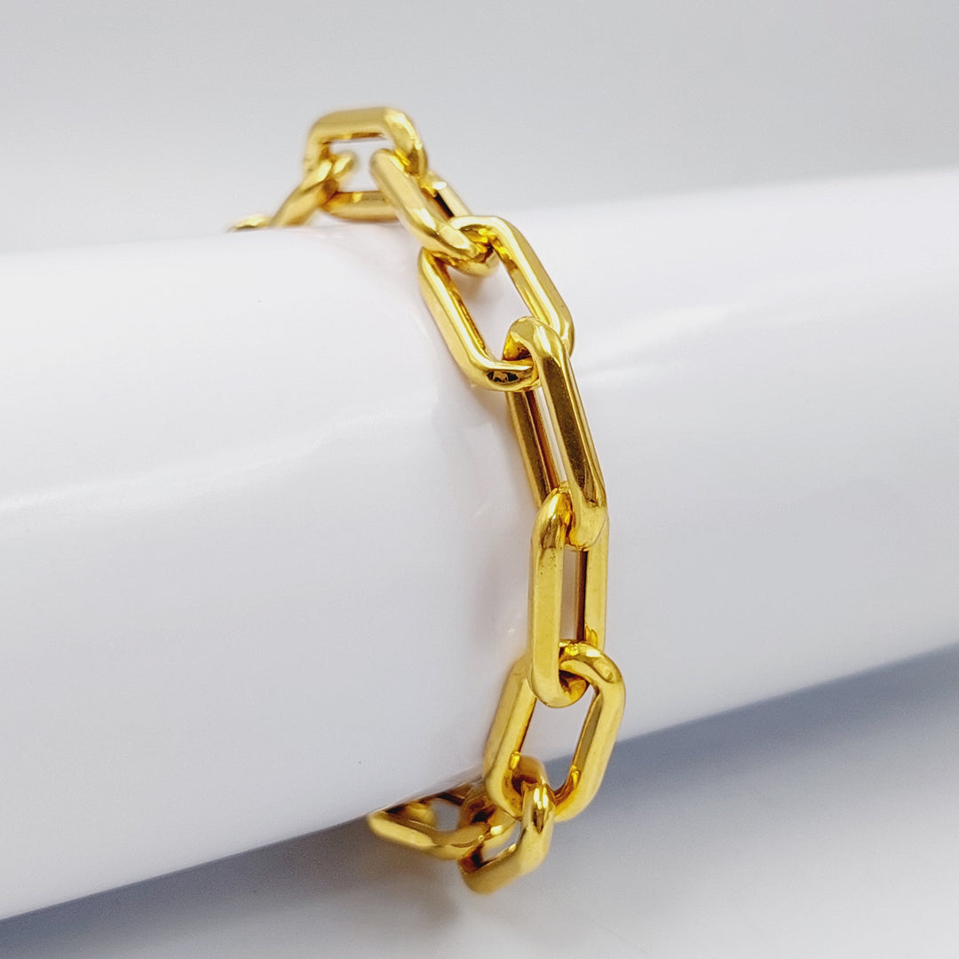 21K Gold Paperclip Bracelet by Saeed Jewelry - Image 8