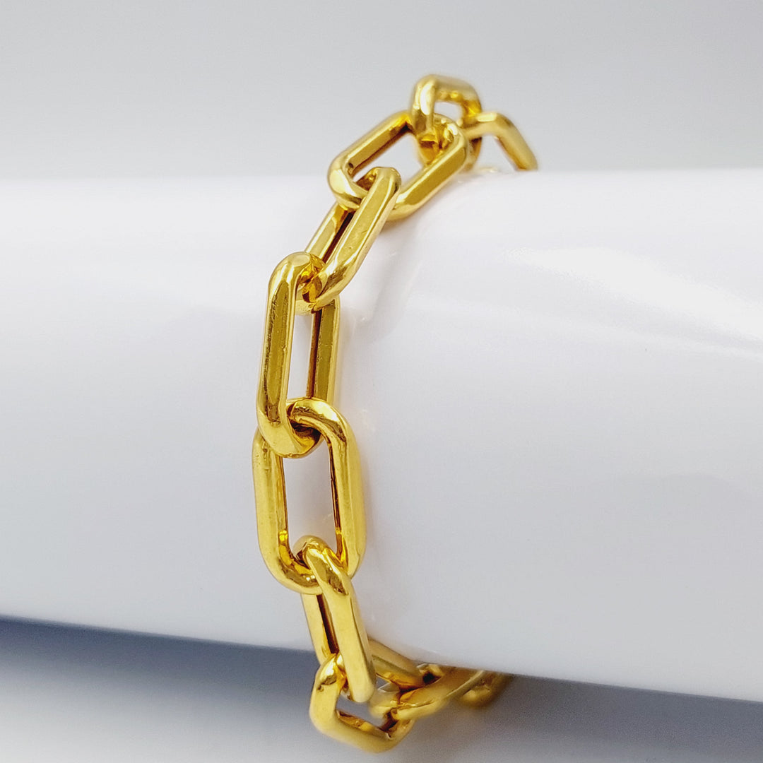 21K Gold Paperclip Bracelet by Saeed Jewelry - Image 1