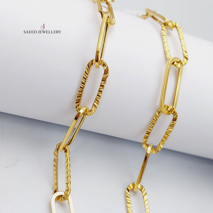 21K Gold Paperclip Necklace Cahin by Saeed Jewelry - Image 2