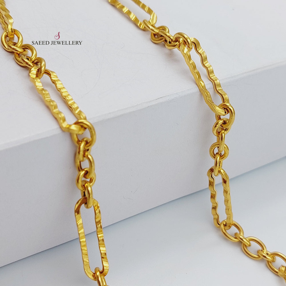 21K Gold Paperclip Necklace by Saeed Jewelry - Image 2