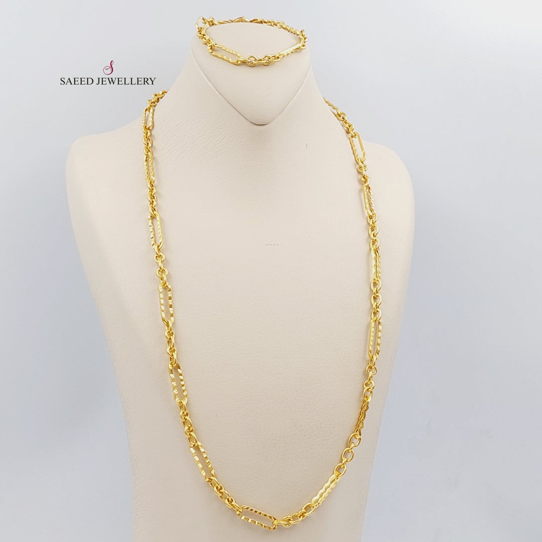 21K Gold Paperclip Necklace by Saeed Jewelry - Image 1