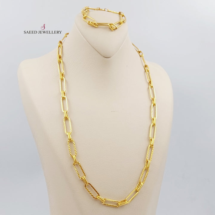 21K Gold Paperclip Necklace by Saeed Jewelry - Image 1