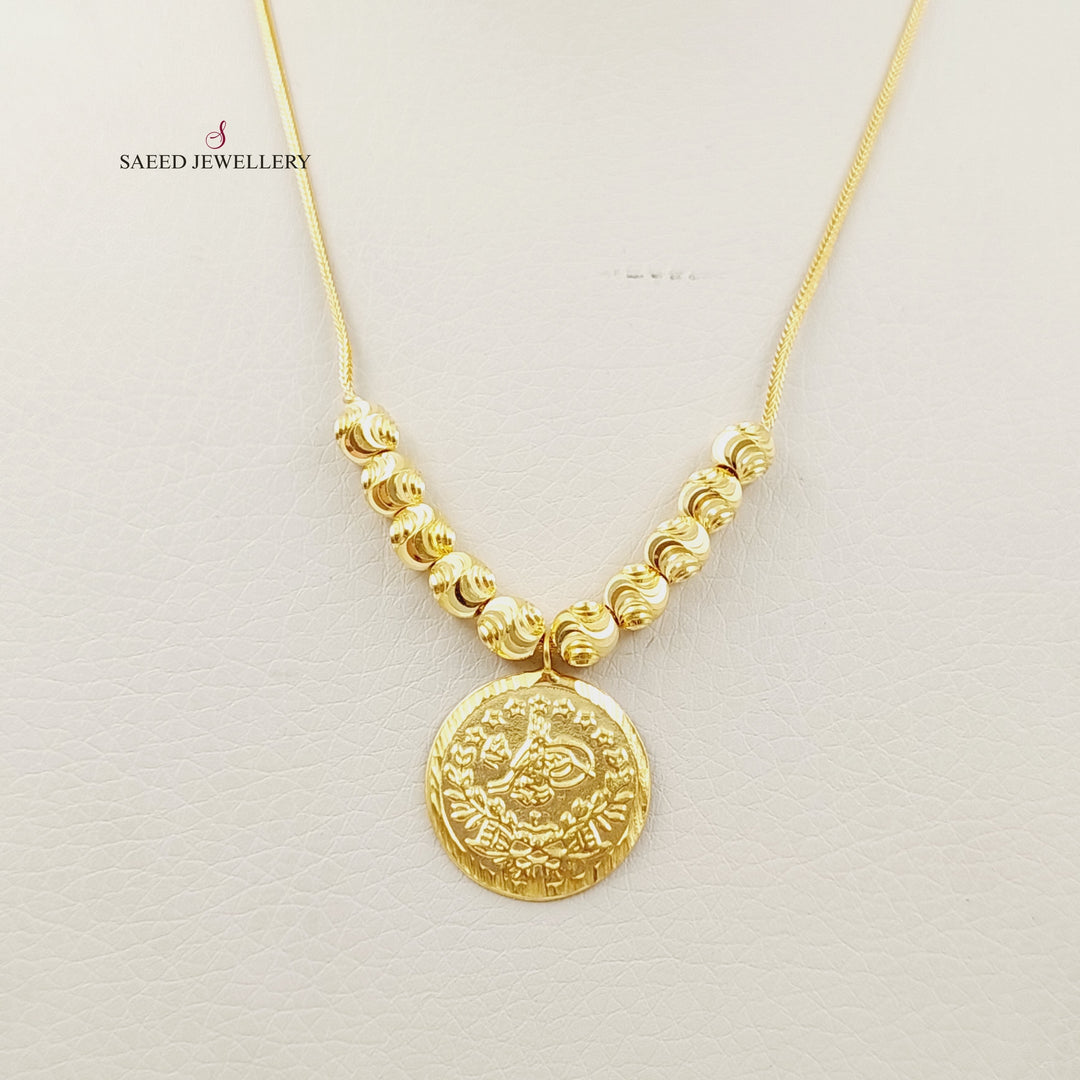 21K Gold Rashadi Balls Necklace by Saeed Jewelry - Image 3