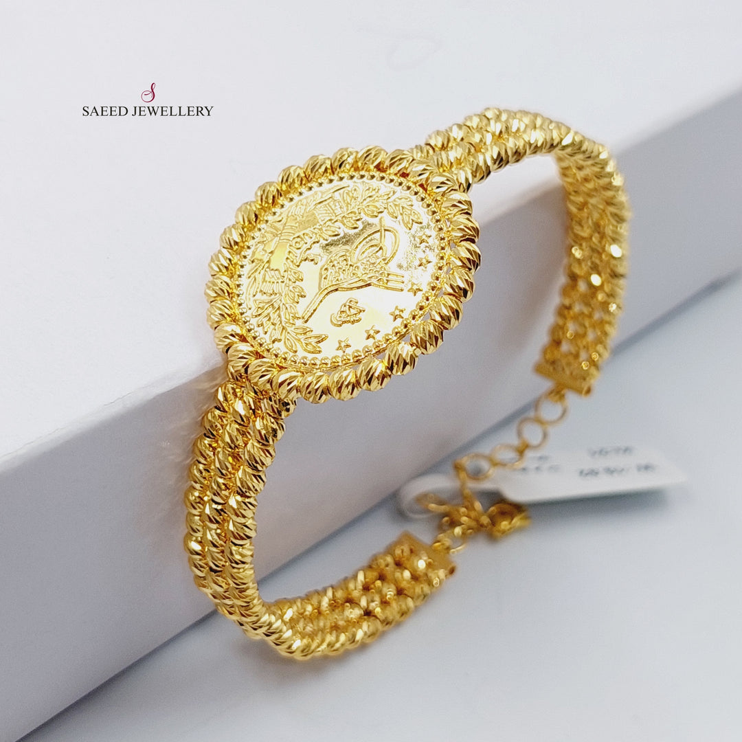 21K Gold Rashadi Bracelet by Saeed Jewelry - Image 3