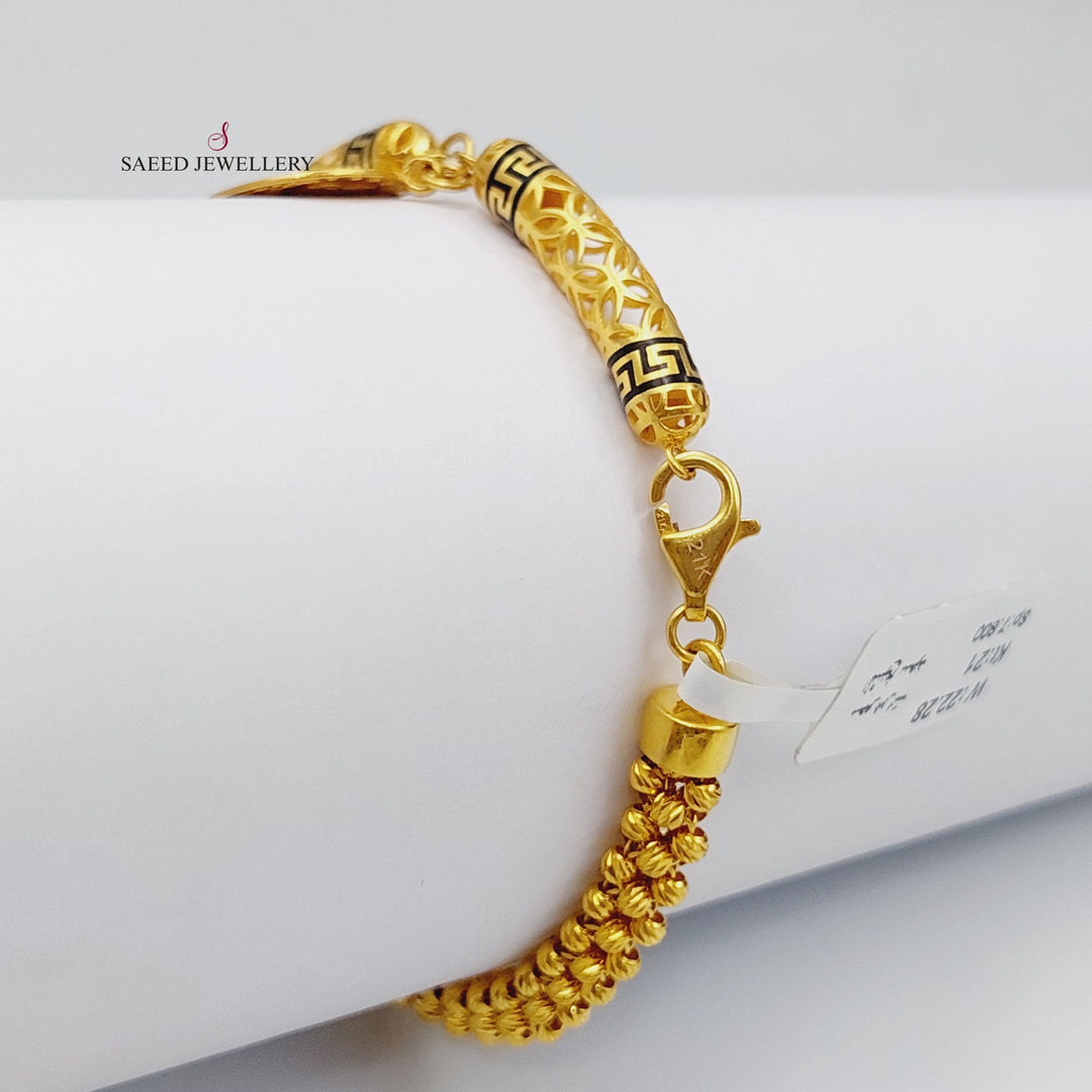 21K Gold Rashadi Bracelet by Saeed Jewelry - Image 3