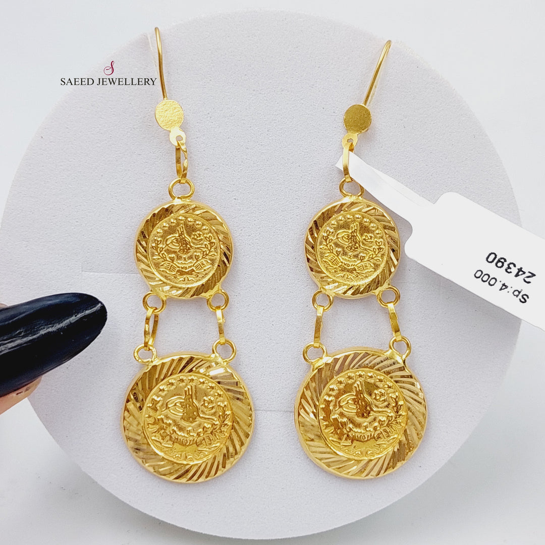 21K Gold Rashadi Earrings by Saeed Jewelry - Image 4