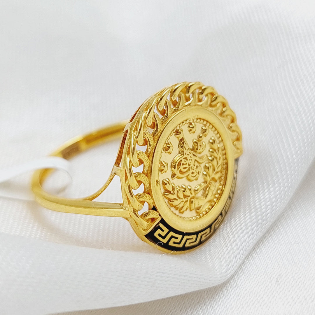 21K Gold Rashadi Enamel Ring by Saeed Jewelry - Image 3