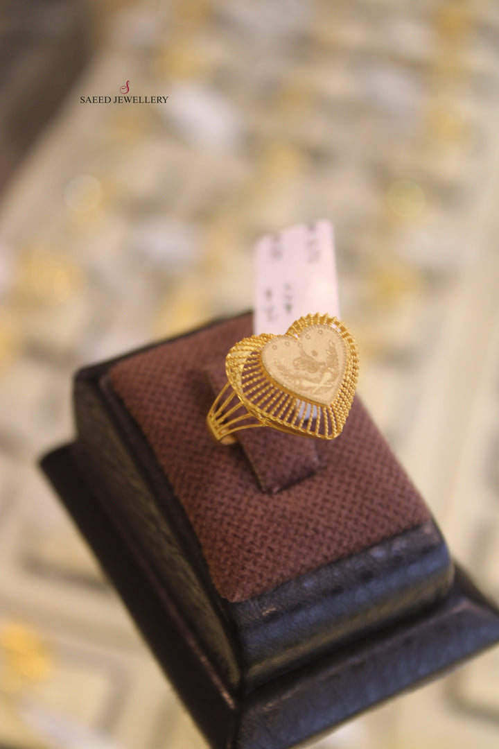 21K Gold Rashadi Heart Ring by Saeed Jewelry - Image 1