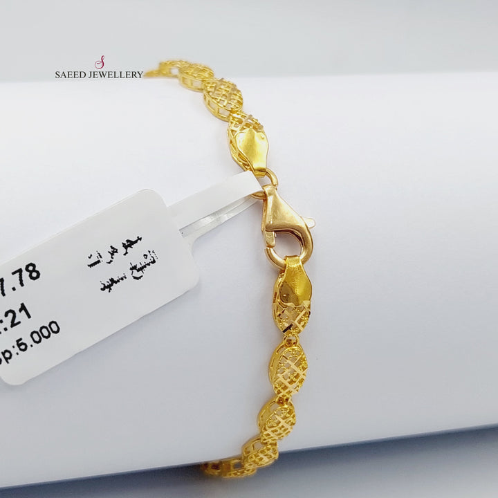 21K Gold Rashadi Model Bracelet by Saeed Jewelry - Image 7