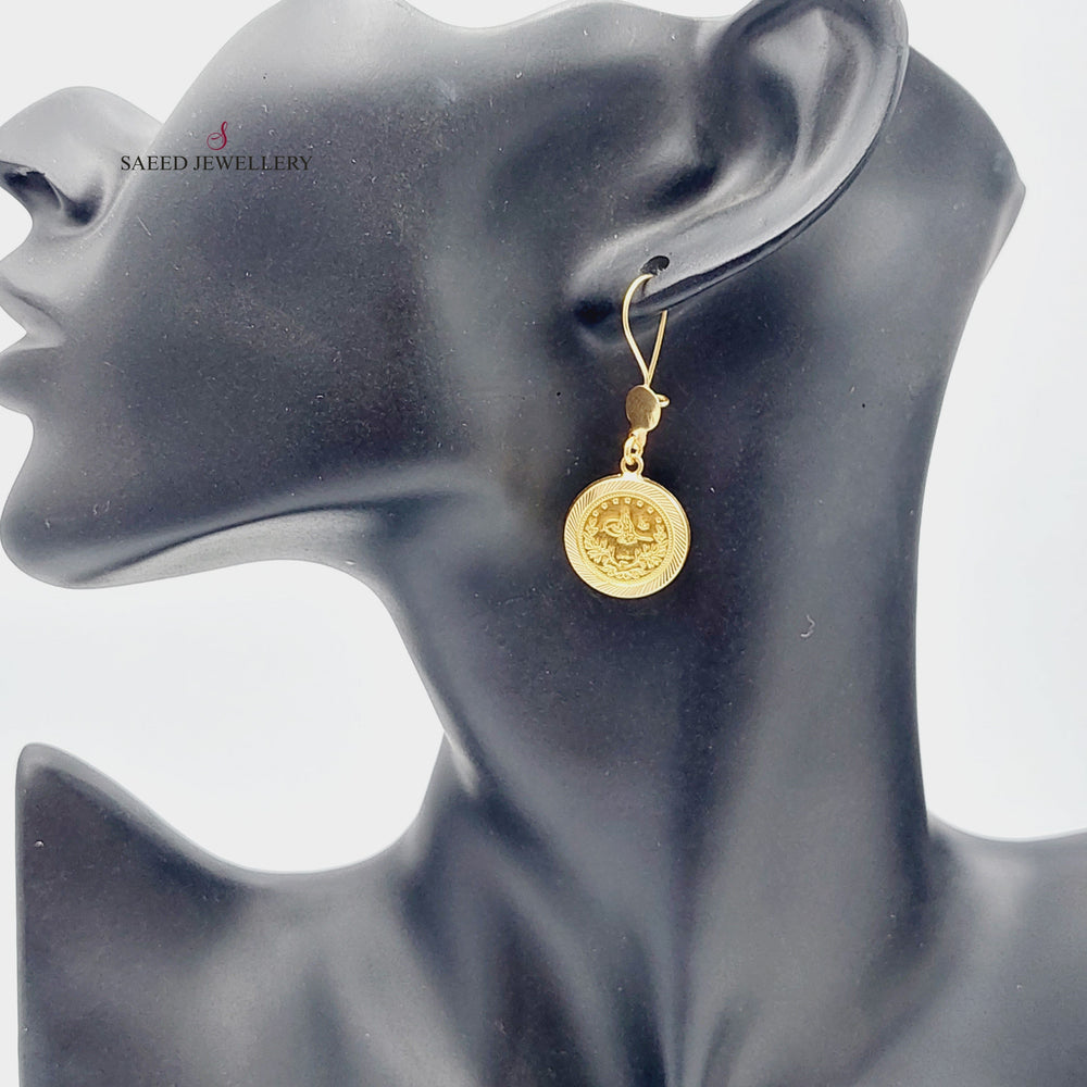 21K Gold Rashadi Model Earrings by Saeed Jewelry - Image 2