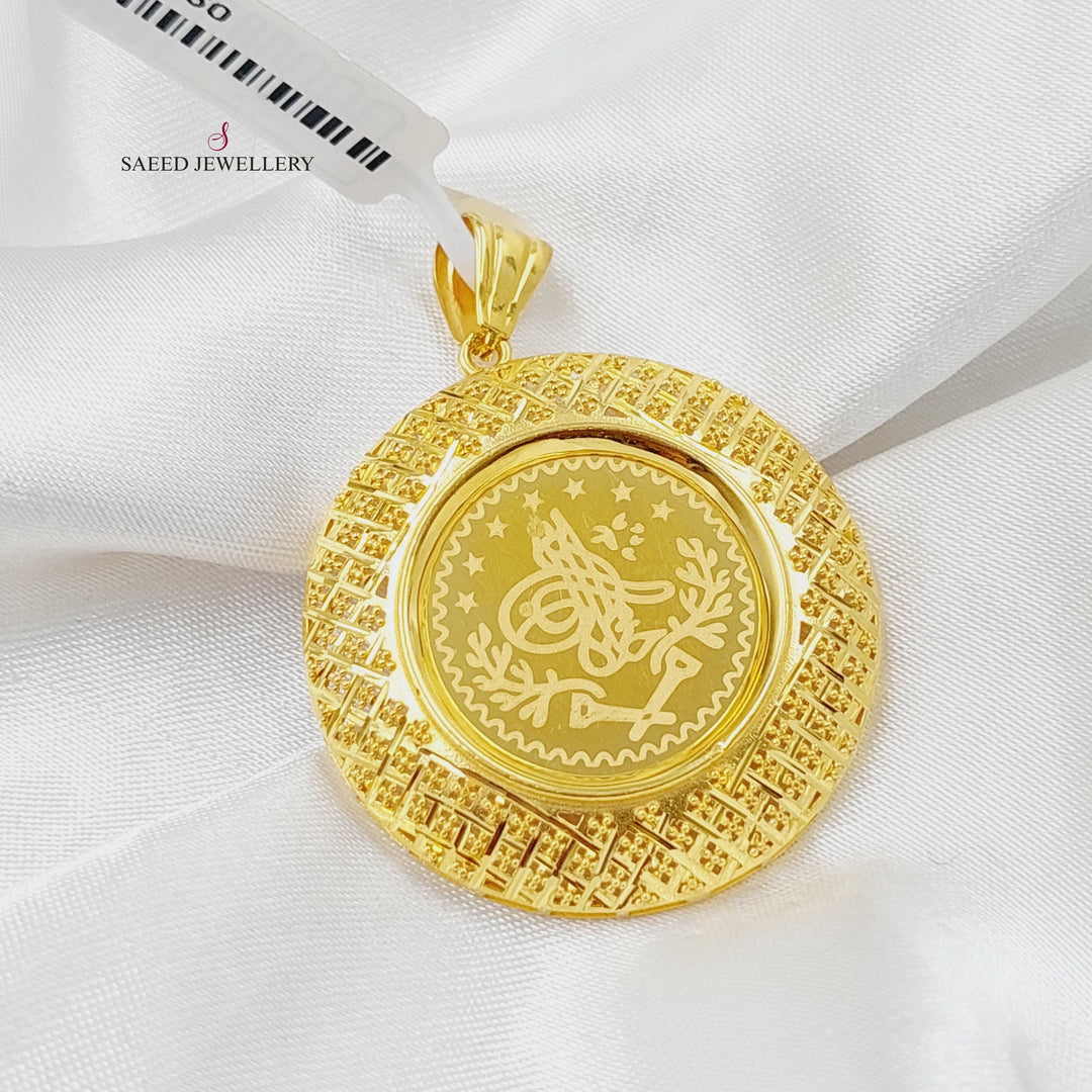 21K Gold Rashadi Model Pendant by Saeed Jewelry - Image 3