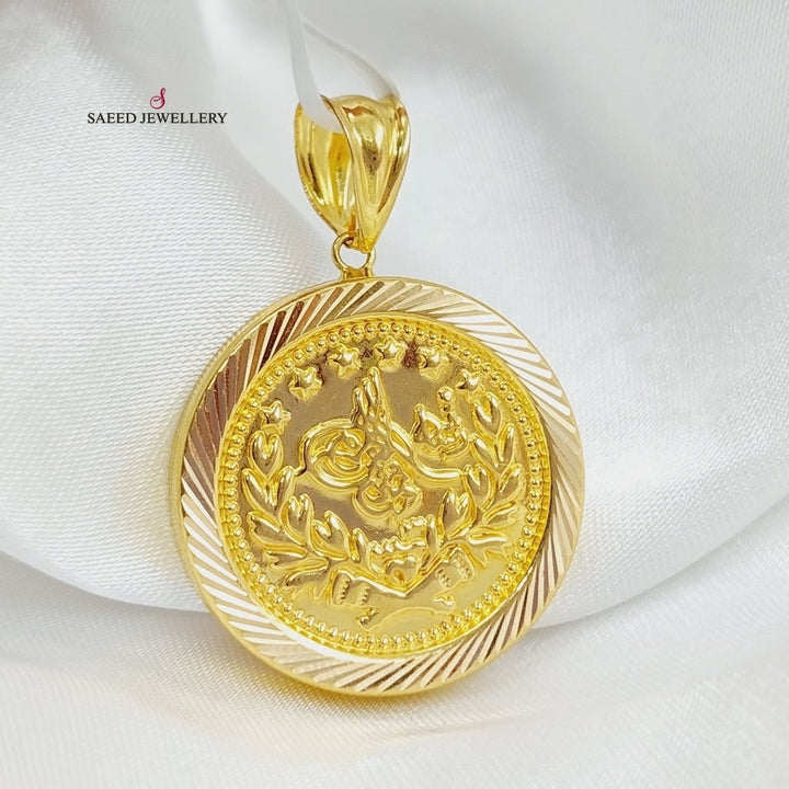 21K Gold Rashadi Model Pendant by Saeed Jewelry - Image 7