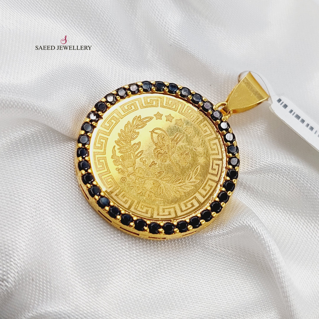 21K Gold Rashadi Zirconia Pendant by Saeed Jewelry - Image 3