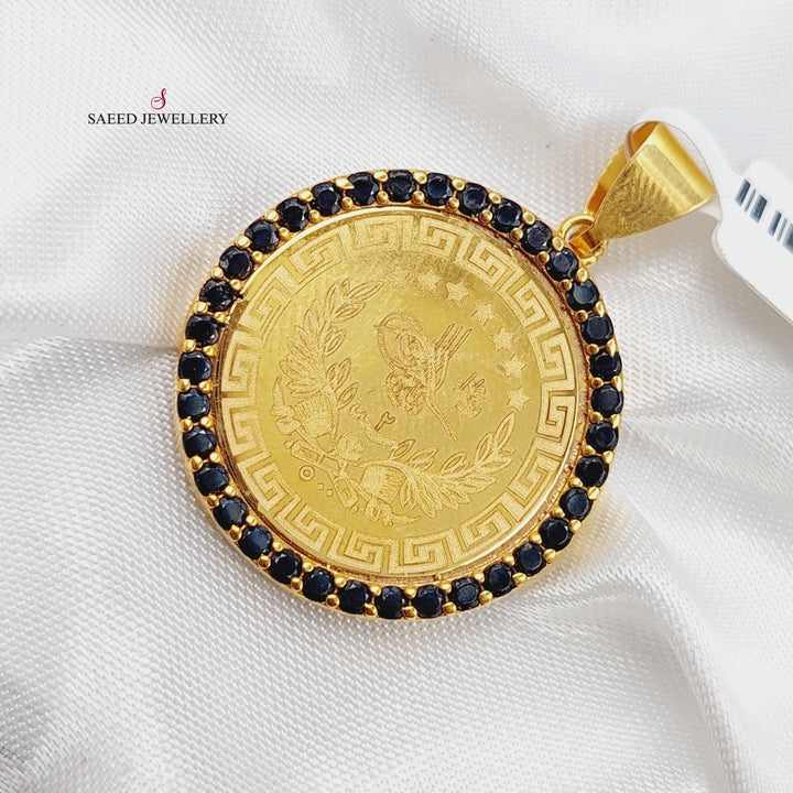 21K Gold Rashadi Zirconia Pendant by Saeed Jewelry - Image 4