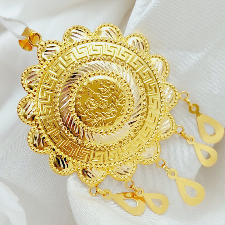 21K Gold Rashadi dinar Pendant by Saeed Jewelry - Image 3