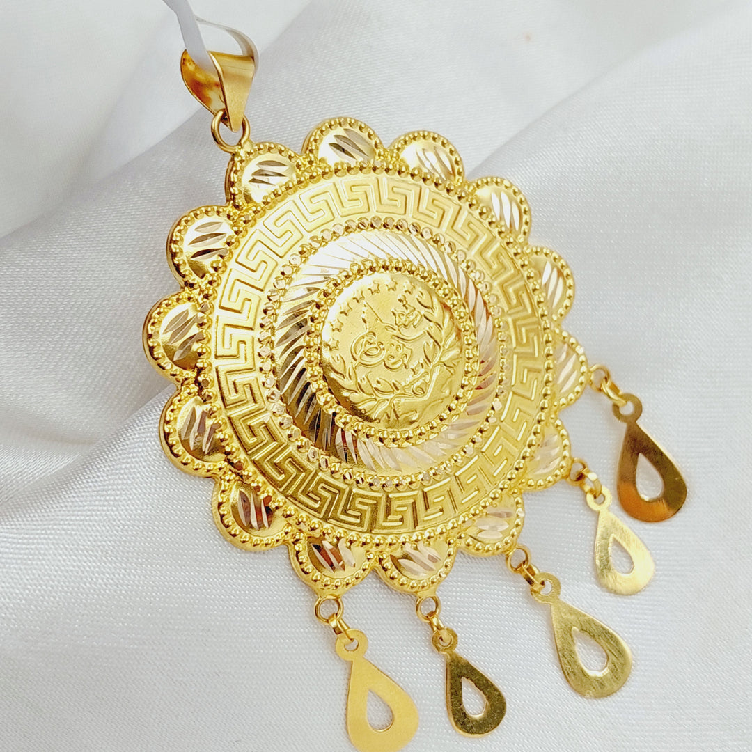 21K Gold Rashadi dinar Pendant by Saeed Jewelry - Image 4