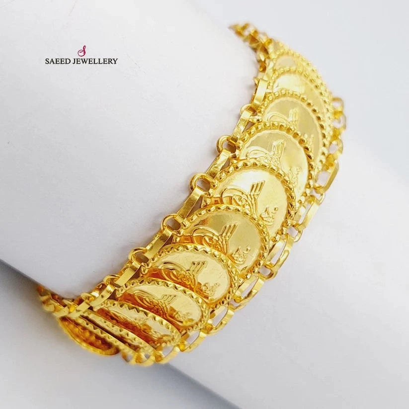 21K Gold Rashadi picnic Bracelet by Saeed Jewelry - Image 3