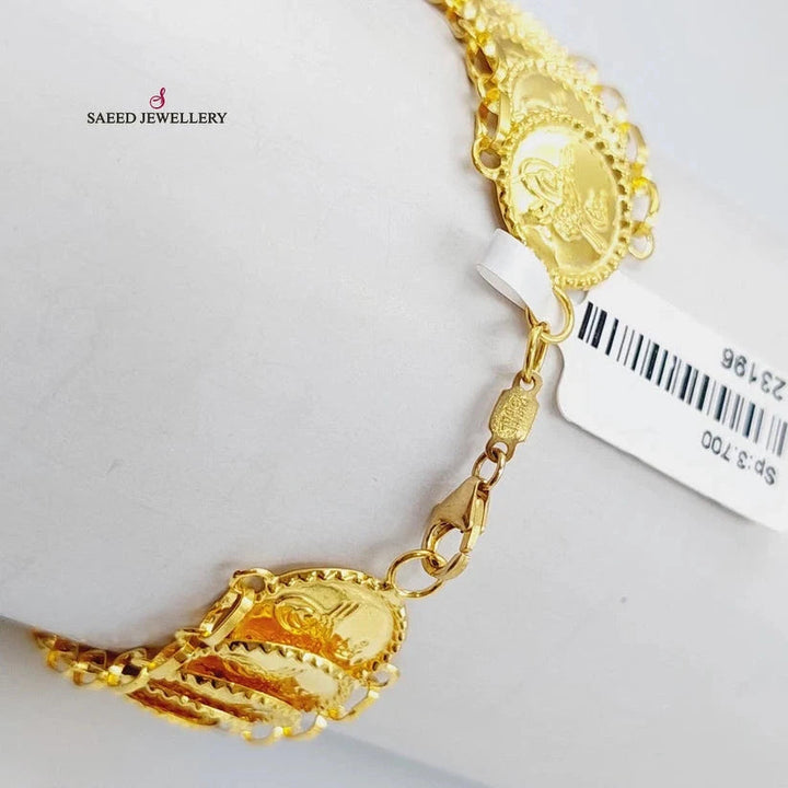 21K Gold Rashadi picnic Bracelet by Saeed Jewelry - Image 4