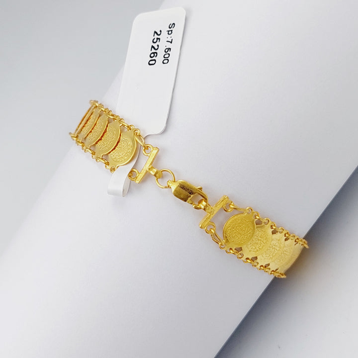 21K Gold Rashadi picnic Bracelet by Saeed Jewelry - Image 3