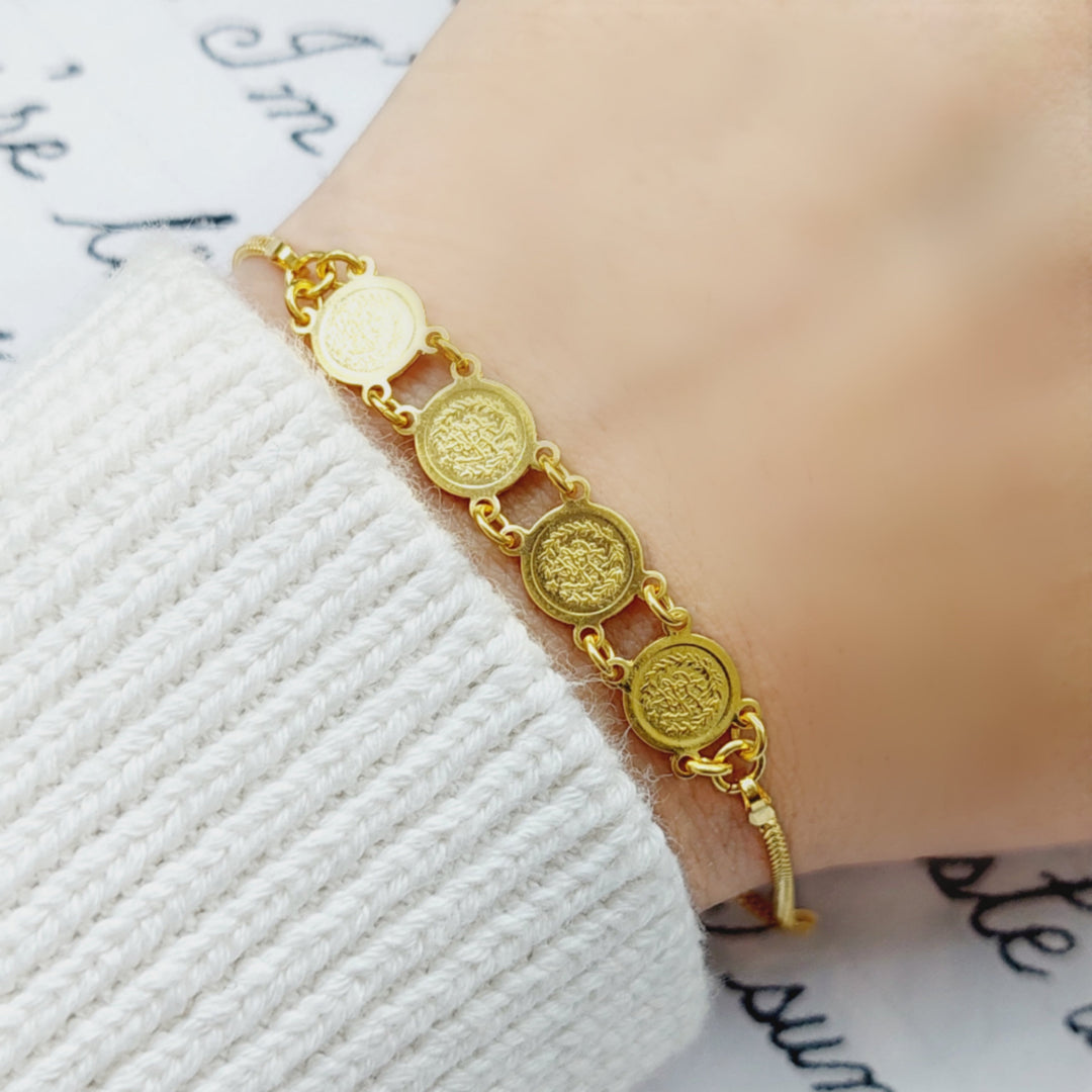 21K Gold Rashadi picnic Bracelet by Saeed Jewelry - Image 2