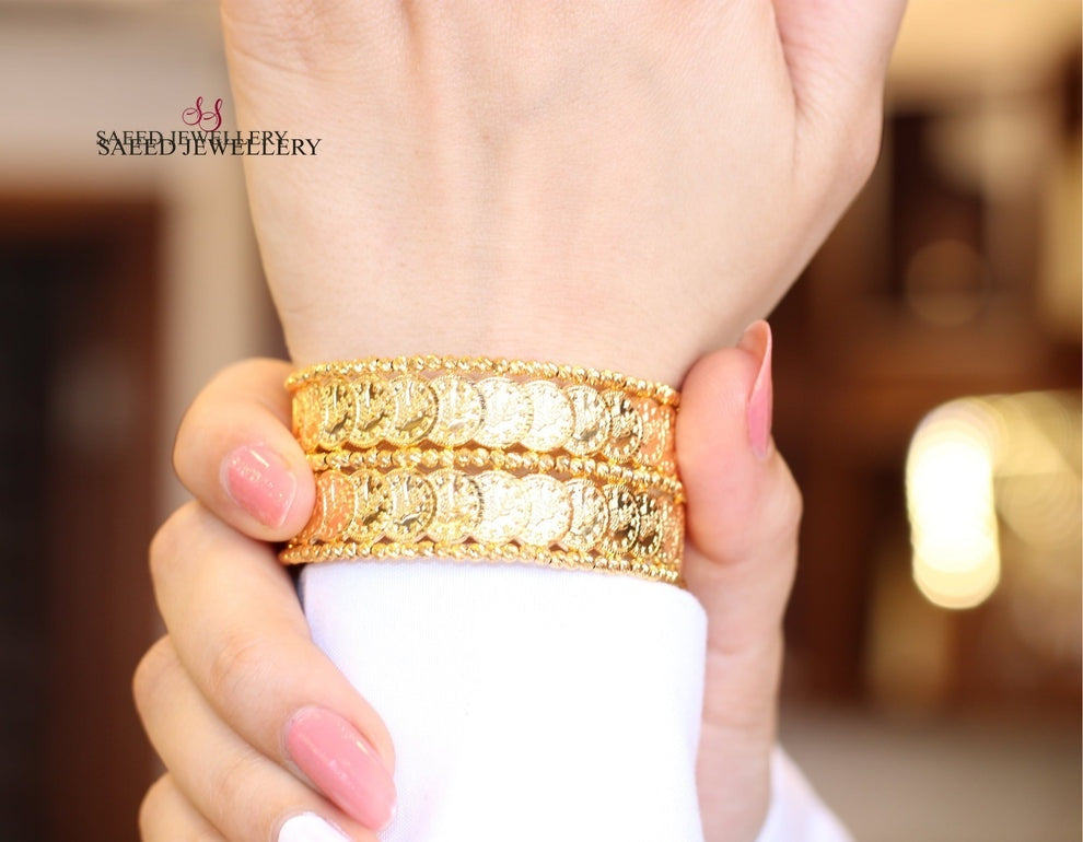 21K Gold Rashadi's Eighths Bracelet by Saeed Jewelry - Image 5