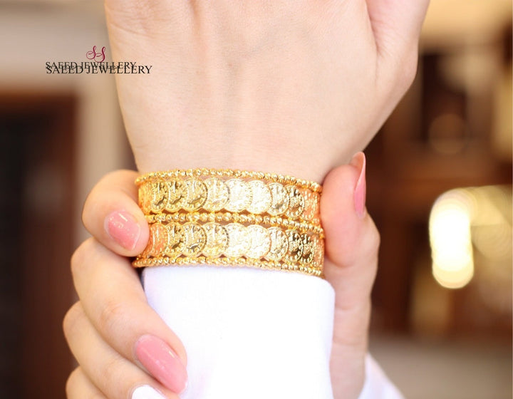 21K Gold Rashadi's Eighths Bracelet by Saeed Jewelry - Image 8