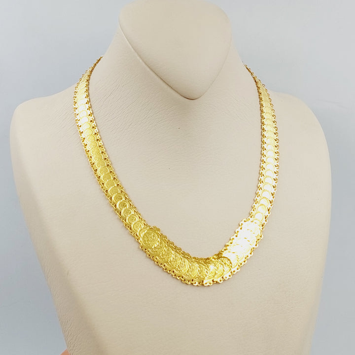 21K Gold Rashadi's Eighths Necklace by Saeed Jewelry - Image 4