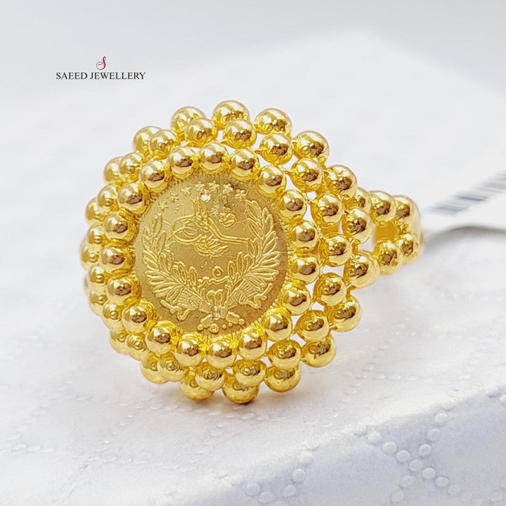 21K Gold Rashadi's Quarter Ring by Saeed Jewelry - Image 3