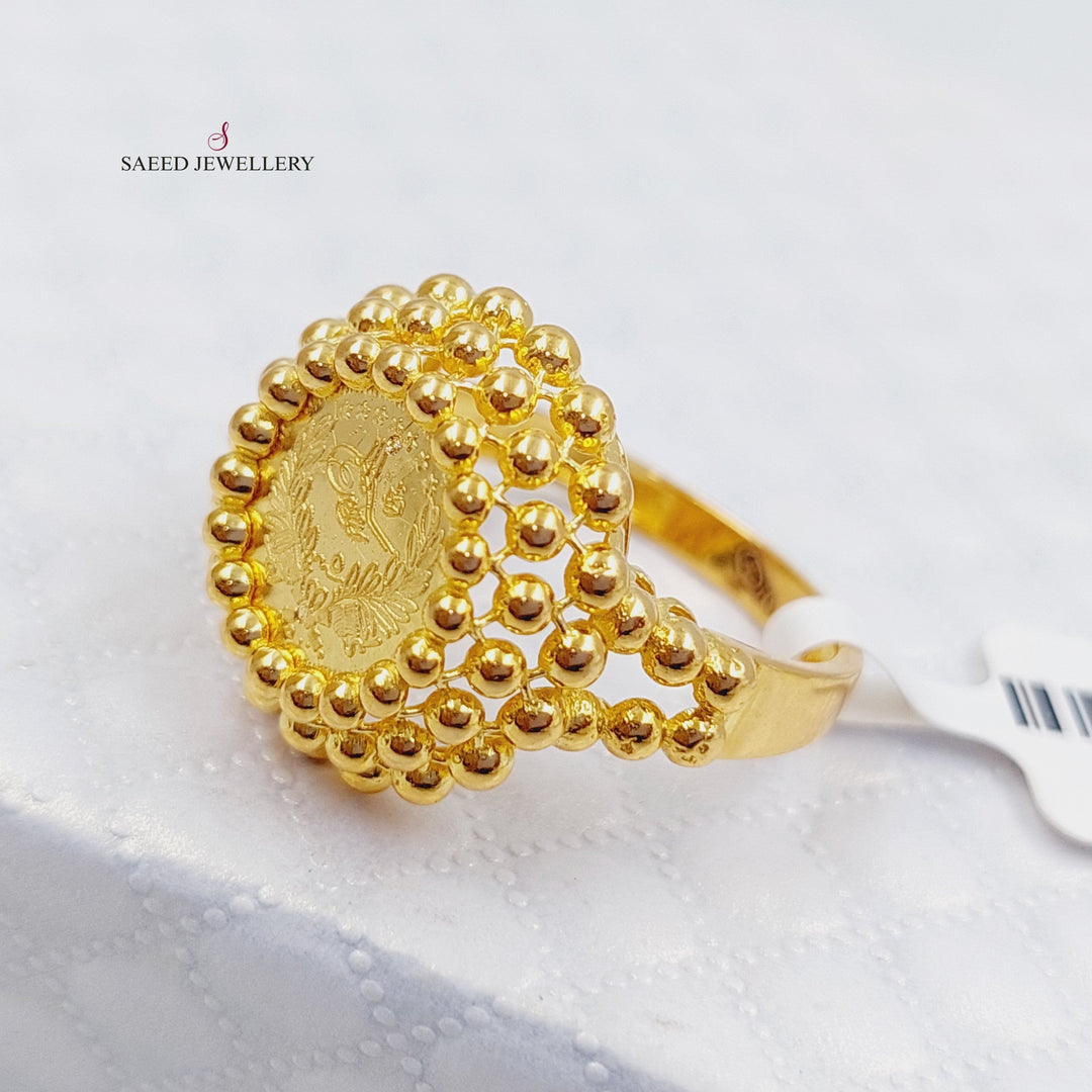 21K Gold Rashadi's Quarter Ring by Saeed Jewelry - Image 4