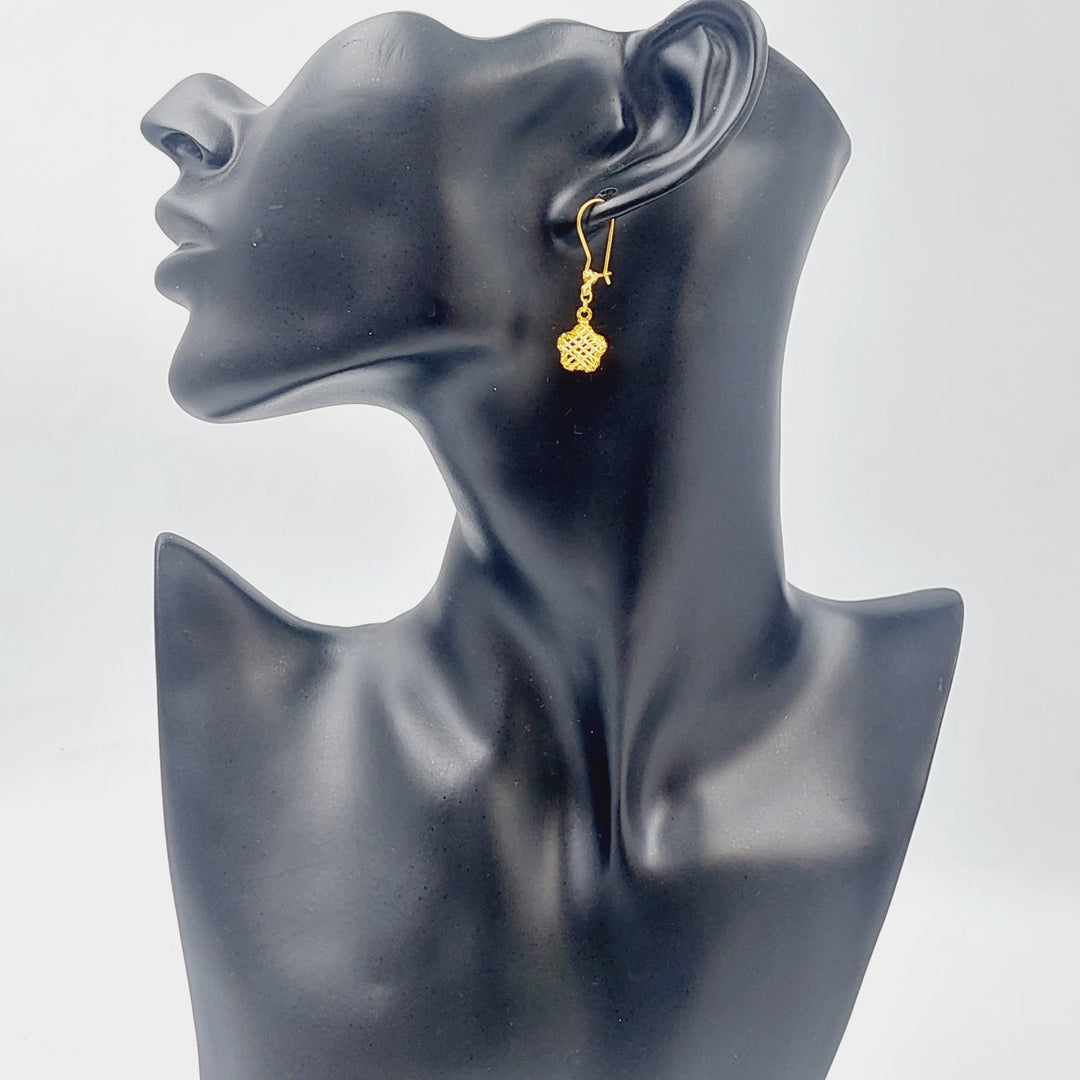 21K Gold Rose Earrings by Saeed Jewelry - Image 3