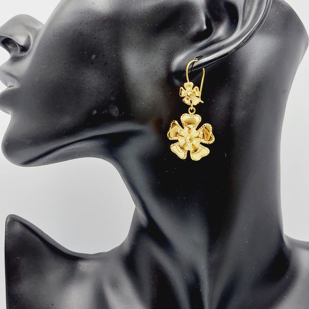 21K Gold 21K Clover Earrings by Saeed Jewelry - Image 2