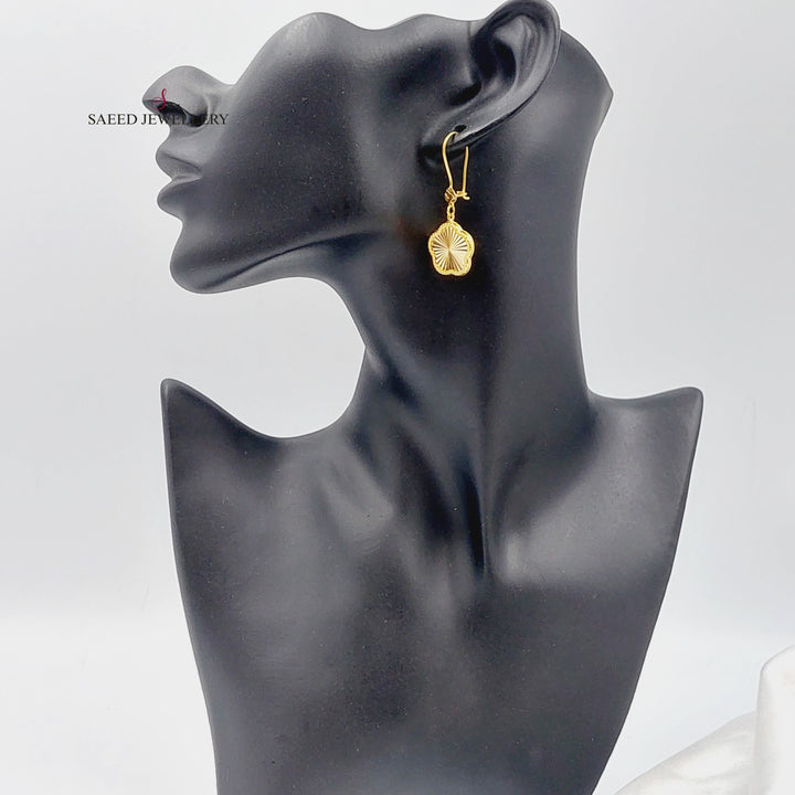 21K Gold 21K Clover Earrings by Saeed Jewelry - Image 5