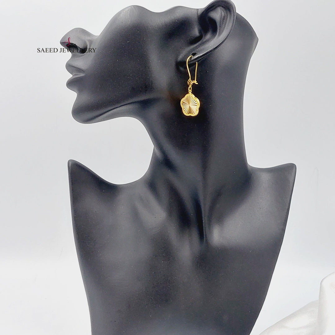 21K Gold 21K Clover Earrings by Saeed Jewelry - Image 3