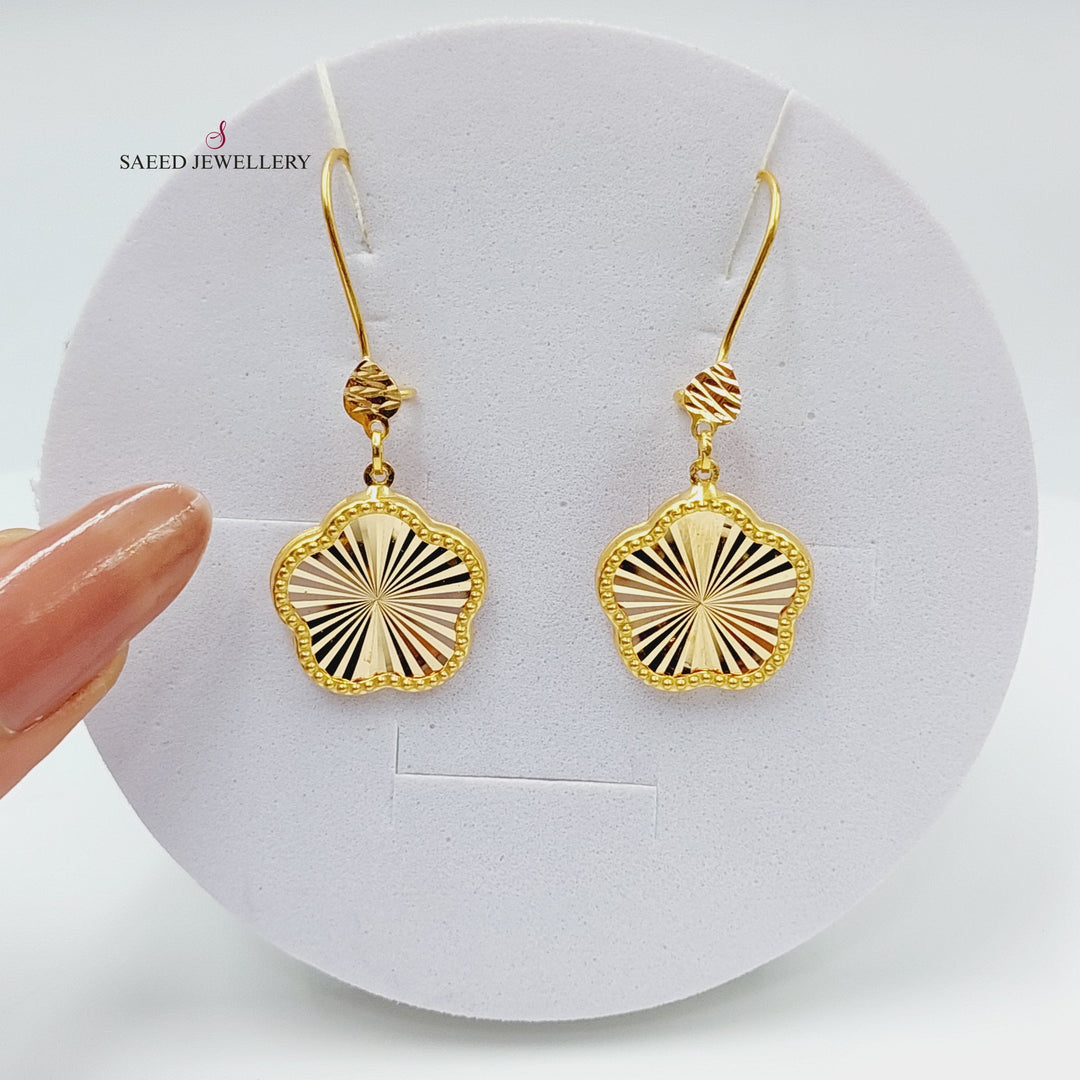 21K Gold 21K Clover Earrings by Saeed Jewelry - Image 1