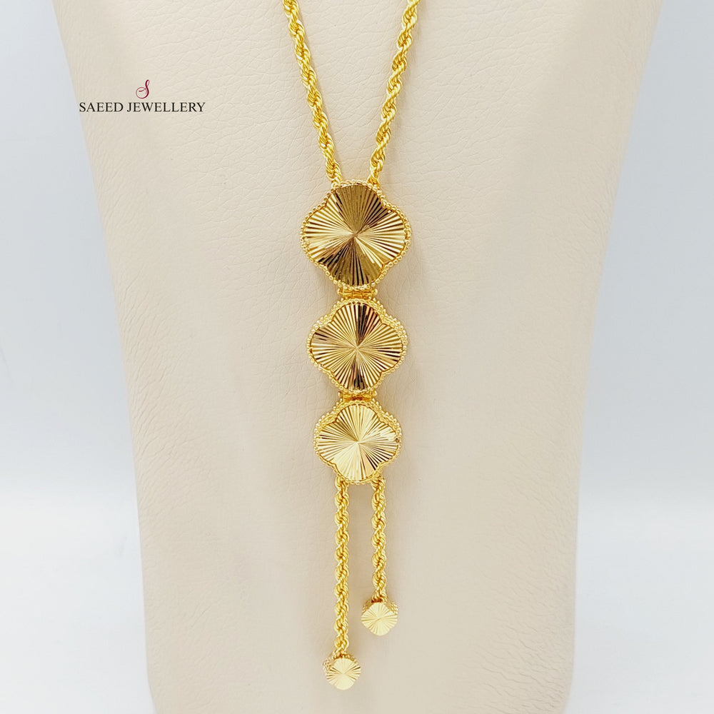 21K Gold Clover Necklace by Saeed Jewelry - Image 2