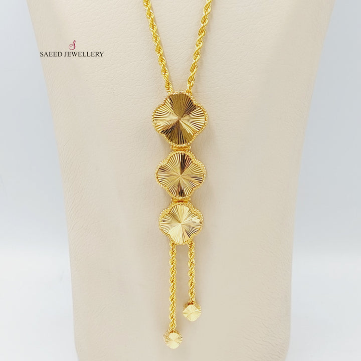 21K Gold Clover Necklace by Saeed Jewelry - Image 2