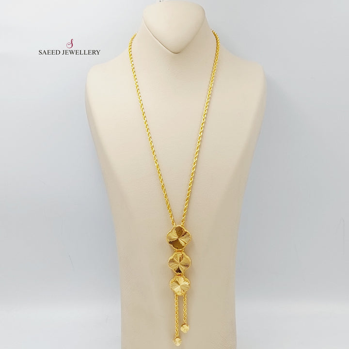 21K Gold Clover Necklace by Saeed Jewelry - Image 4